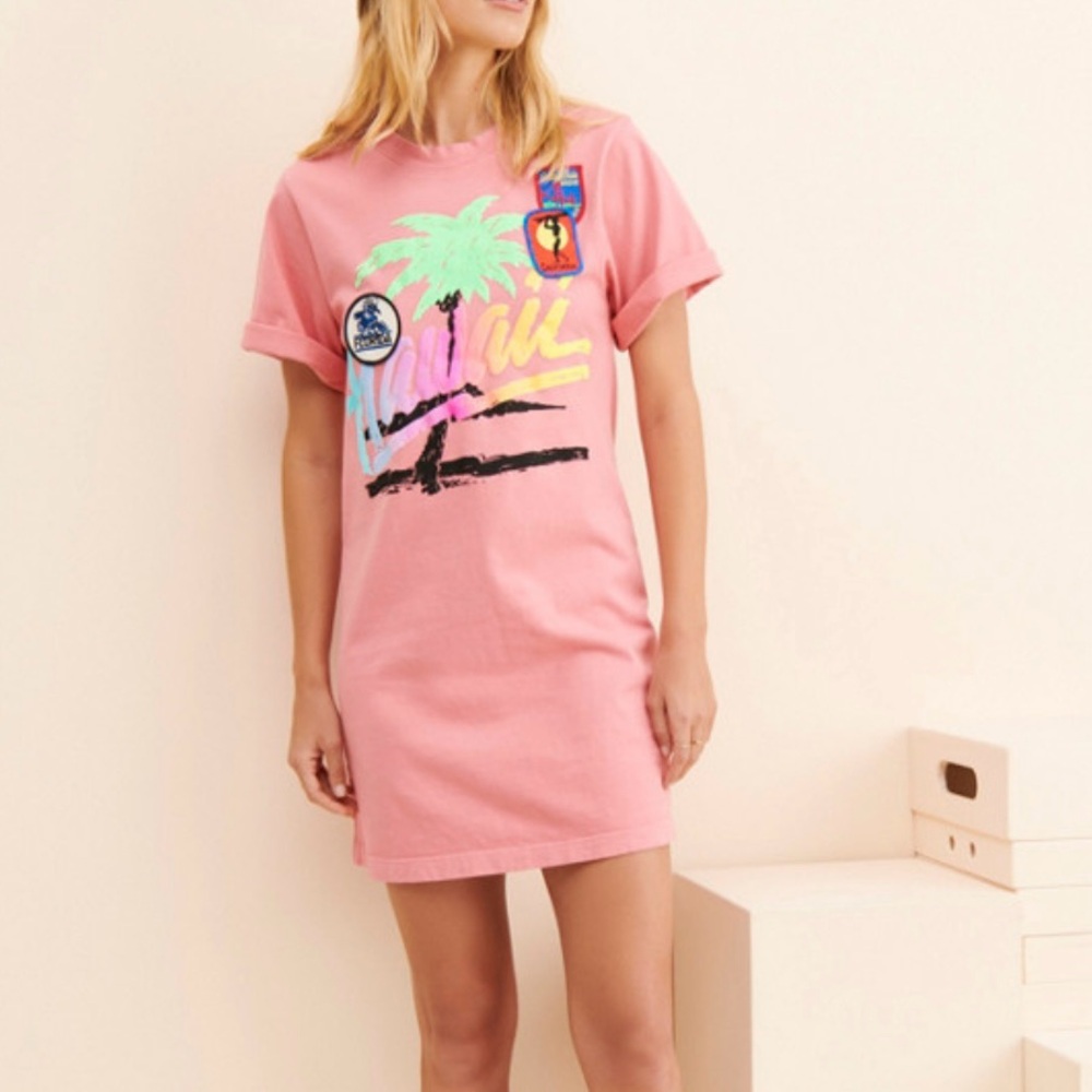 Pink Graphic Mini Dress